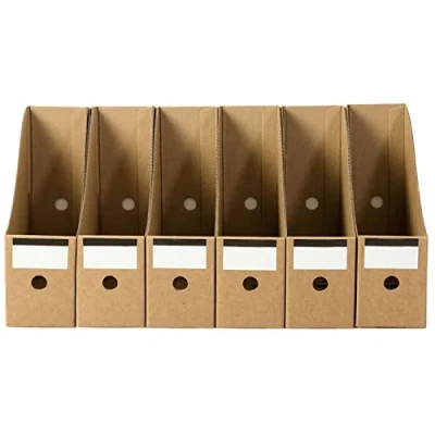 Bild av 6 stycken ståsamlare, kartong tidningshållare, stående mapp arkiv 5 nivåer kraftpapper skrivbord förvaringslåda för skrivbord, och förvaring