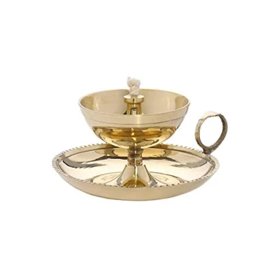Bild av NKlaus Ghee lampa oljelampa med veke handgjord mässing hus trädgård guld stor ny 1578