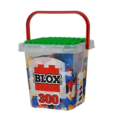 Bild av Simba 104114202 Blox 300 byggstenar för barn från 3 år, 8 stenlådor med basplatta, helt kompatibel, färgblandad, svart, röd, vit, gul, blå