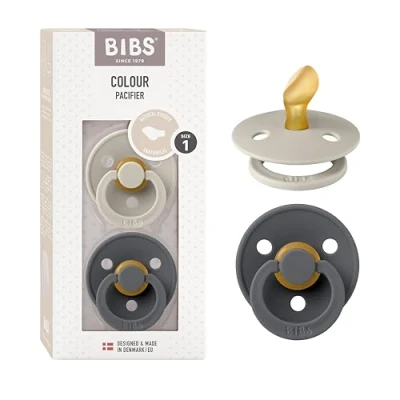 Bild av BIBS Colour Napp 2 pack Latex Stl 1 Anatomisk, Sand/Iron