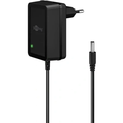 Bild av goobay 64976 universell strömförsörjning 12 V/18 W 1,5 A kontaktström/ersättningsenhet med DC kontakt 5,5 mm x 2,5 för TV box, router, LED remsor, videokamera/1,8 meter
