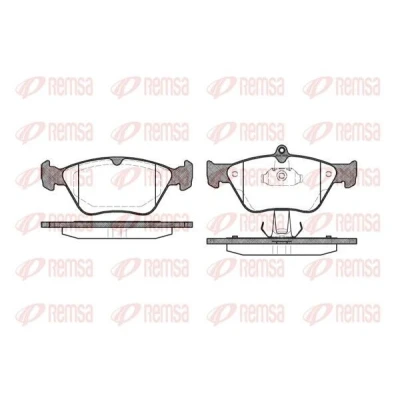 Bild av REMSA 0468.00 Jeu de plaquettes frein Essieu avant avec feuille collante accessoires, ressort OPEL: Calibra A, Omega B Berline