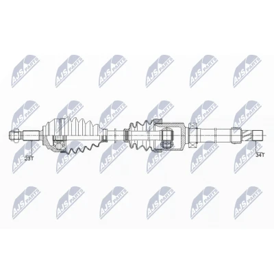 Bild av NTY NPW RE 149 Drivaxel framaxel höger 360, 955mm med lager RENAULT: Clio 4