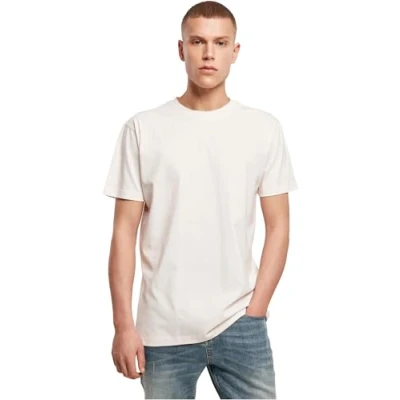 Bild av Build your Brand T shirt för män, rund hals, basic herrtopp av bomull med hals finns i många färger, XS5XL storlekar finns, Rosa (rosa marshmallow), 4XL