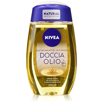 Bild av Nivea Dusch Natural Oil intensiv näring i en förpackning med 6 x 200 ml, närande skumbad på naturlig oljebas, för mjuk och hud