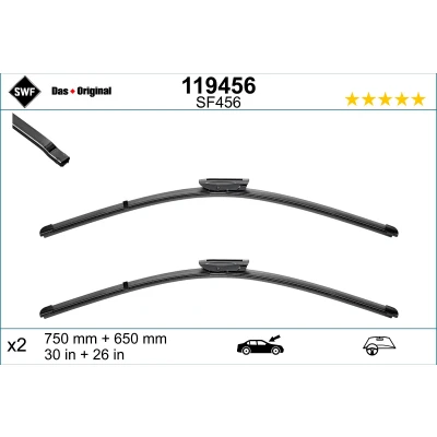 Bild av Balai d&#039;essuie glace Swf Visioflex 119456 avant Sans Cadre RENAULT: SCENIC 3, GRAND 3