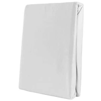Bild av Leonado Vicent klassiskt spännlakan lakan 100 % bomull jersey dra på i många färger och storlekar, mått lakan:200 x 200 cm 220 cm, färg lakan: vit