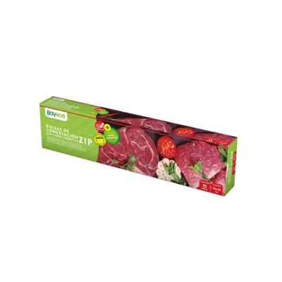 Bild av Bayeco Känn ditt hem medelstora fryspåsar lufttät dragkedja bevarar enkelt din mat bekväm dispenser 15 pack, blå, 25 x 30 cm