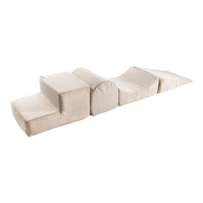 Bild av MEOWBABY Spelset 195x45cm Skumlekblock 4 Bitar Skumlekset Skummodul Spelplats Lekplats för Barnrummet, Manchester, Krämig