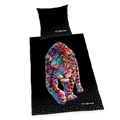 Bild av Leopard Satin Bed Linen från P.D. Moreno 100 procent bomull