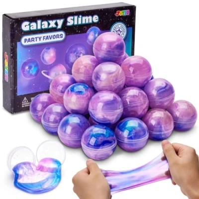Bild av JOYIN slime Party Favors Set med 24 färger Galaxy (rosa) Fluffy, rörig, anti stress och ofarlig mini kit för flickor pojkar belöning i klassrummet