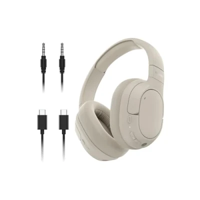 Bild av Belkin SoundForm Isolate Trådlösa hörlurar med Hybrid Aktiv Brusreducering, over ear 60 tim. speltid, Bluetooth, mikrofon och djup bas, CloudCushion öronkuddar Sandfärgade