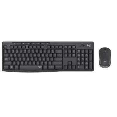 Bild av Logitech MK295 trådlös kombination med mus och tangentbord SilentTouch teknik, komplett numeriskt tangentbord, genvägsknappar, USB nanomottagare, 90% mindre brus, portugisisk QWERTY layout, svart