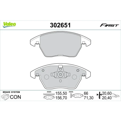 Bild av VALEO 302651 Jeu de plaquettes frein Essieu avant contact signal d&#039;usure exclu avec tôle anti bruit VOLKSWAGEN: Beetle 3/5 portes, Jetta 4