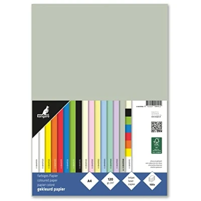 Bild av Kangaro lerpapper pastellgrå DIN A4160 g/m² FSC mix 50 pack brevpapper pysselpapper gör det själv