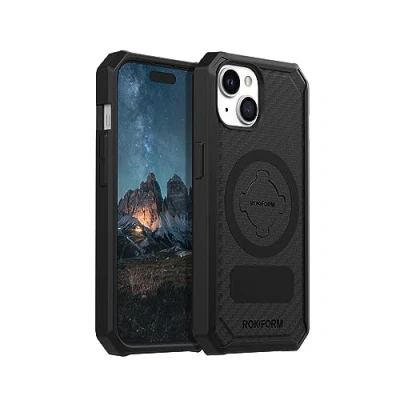 Bild av Rokform iPhone 15 fodral, robust serie, magnetisk skydd med RokLock Twist Lock, dropptestad rustning (svart)