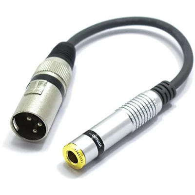 Bild av VITALCO XLR hane till uttag 6,3 mm stereo hona adapterkontakt för mikrofon kanon TRS ljudkabel