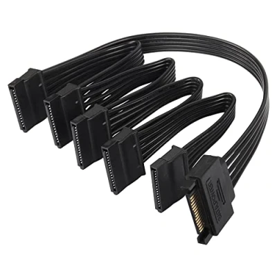 Bild av Sinloon 15 stifts SATA strömsplitter adapterkabel 1 till 5 seriekabel för HDD, SSD, optiska enheter