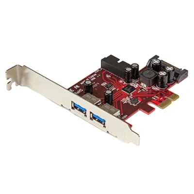 Bild av StarTech.com 4 portars USB 3.0 PCI Expresskort 2 externa och interna med SATA Power PCIe SuperSpeed gränssnittskort
