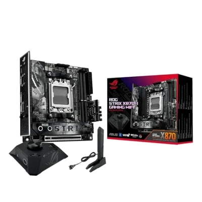 Bild av ASUS ROG Strix X870 I Gaming WiFi moderkortsuttag AM5 (AMD, X870, Mini ITX, 10+2+1 Power Stages, Dynamic OC switch, Core Flex, DDR5, 7, M.2, PCIe 5.0)