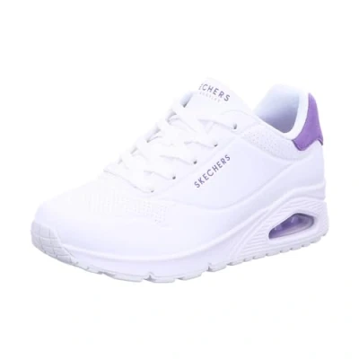 Bild av Skechers Dam UNO Stand On Air sneakers, Vit Durabuck velourläderkant, 37.5 EU