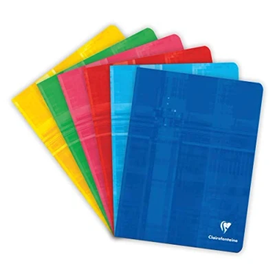 Bild av Clairefontaine 3721 C anteckningsblock med häftade A5 80 sidor linjerad maxi franska (Séyès), sorterad färg, 1 enhet