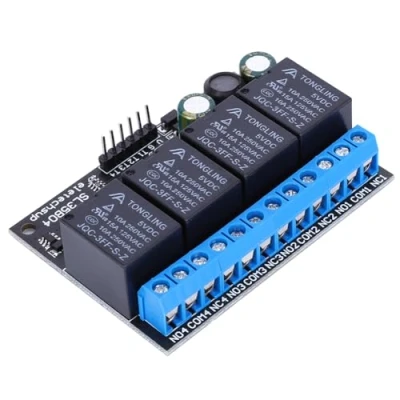 Bild av DC 12V 4 kanals relämodul, SL35B04 Bistabil självlåsande ow puls triggermodul Kontroll och skyddsomkopplare