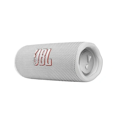Bild av JBL Flip 6 Bluetooth Box Vattentät bärbar högtalare med uppuppladdninsbart batteri och 2 vägs system för kraftfullt ljud, upp till 12 timmars batteritid, vit