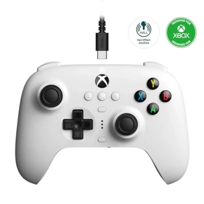 Bild av 8Bitdo Ultimate Wired Controller for Xbox, Hall Effect Joystick Update, Compatible with Xbox Series XS, One, Windows 10 &amp; 11 Officially Licensed (White)