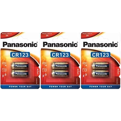Bild av Set med 3 x 2 litiumbatterier CR123A/CR17345 Original Panas.
