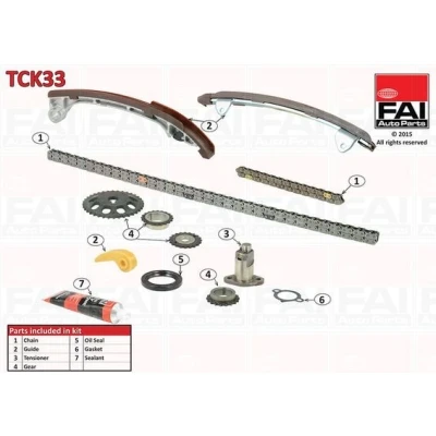 Bild av FAI AutoParts TCK33 Jeu de distribution à chaînes avec joints, roues dentées Simplex, Chaîne vélo TOYOTA: RAV4 III SUV, Auris 5 portes