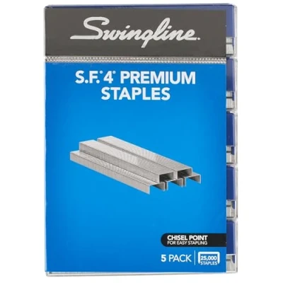 Bild av Swingline häftklamrar, S.F. 4, Premium, 1/4 tum längd, 210/remsa, 5 000/låda, pack (35481)