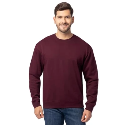 Bild av Fruit of the Loom Eversoft Fleecetröja för män, fukttransporterande, Rödbrun, 4XL