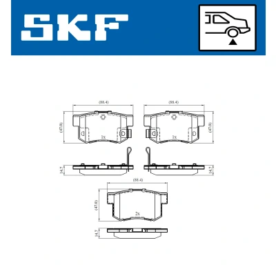 Bild av SKF VKBP 90451 A Jeu de plaquettes frein avec indicateur d&#039;usure