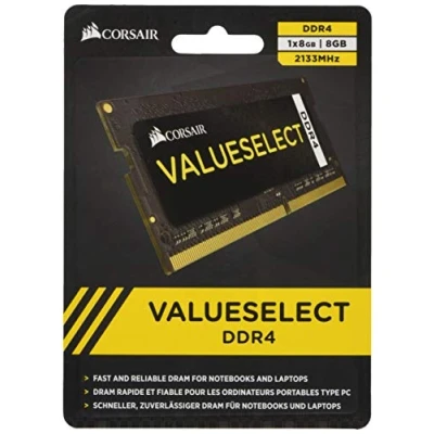 Bild av Corsair CMSO8GX4M1A2133C15 Value Select 8GB (1x8GB) DDR4 2133Mhz CL15 Mainstream SODIMM Notebook Memory Module, Black
