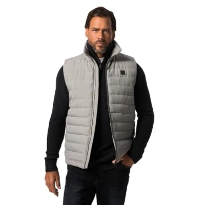 Bild av JP1880 Quilted Standup Collar ZIP Väst, Storlek: 4XL, Gray melange