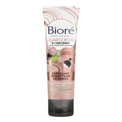 Bild av Biore Exfoliant rosa kvarts porreducerare + kol 110 ml