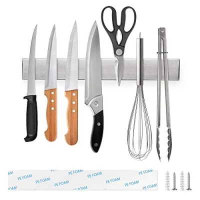 Bild av Ninonly magnetisk knivhållare 30 cm (12 tum) knivremsa självhäftande köksredskap organisering knivar förvaring knivställ säker och enkel köksknivar ställ