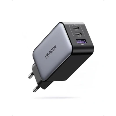 Bild av UGREEN Nexode USB C laddare 65W strömadapter 3 portars GaN PD Charger PPS Kompatibel med MacBook Pro/Air, iPhone 16 Pro Max, 15, iPad Pro, Galaxy S24, S23, S22, Steam Deck.(Svart)