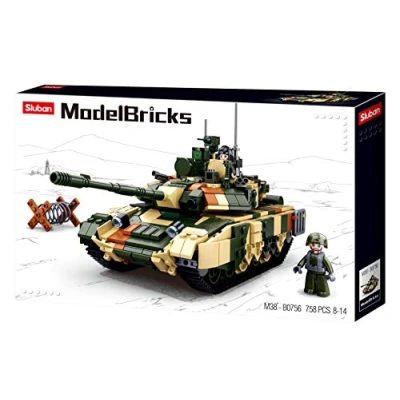 Bild av Tung stridsvagn (772 delar) [M38 B0756], lekset, klämbyggstenar, soldater, med spelfigur, Army, Sluban SL95616