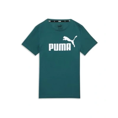 Bild av Puma LOGO TEE Unisex Tshirt med print för barn, Storlek: 110, Cold green