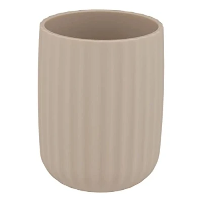Bild av WENKO Tandborstkopp Agropoli beige, tandborsthållare för tandborste och tandkräm, plast, 7,5 x 10 cm