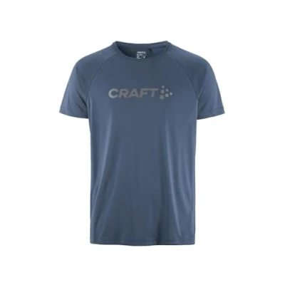 Bild av Craft Herr Core Essence Logo Tee Lake ventilerande T shirt XL av återvunnen polyester funktionell skjorta kortärmad för fitness, vandring och utomhusträning