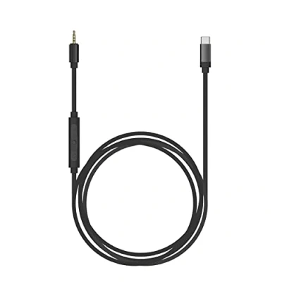 Bild av Koss elkabel USB C kabel, fungerar Utility Series System, In Line mikrofon och fjärrkontroll, inbyggd 24 bitars/96 kHz DAC, svart