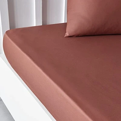Bild av TODAY Essential monterat ark, 90 x 190 cm, 1 person, 100% bomull, terrakotta