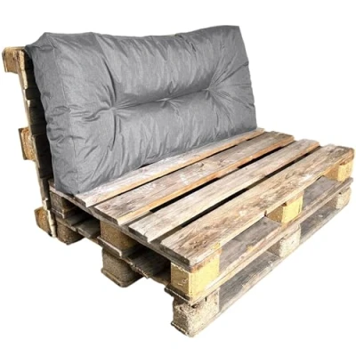 Bild av Bananair Bekväm pallkudde utomhus slitstarkt, UV beständigt och vattenavvisande tyg trädgård lounge kudde, balkong, terrass (mångsidig sitt eller ryggdyna, 120 x 60 cm, grå)