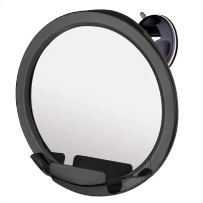 Bild av MIRRORVANA Fogless Shower rakspegel med rakhyvelhållare och stark sugkopp anti dimma spegel för en dimfri rakning i ditt badrum 20 cm (svart)