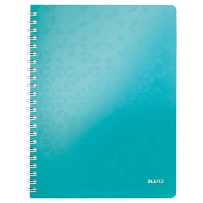 Bild av Leitz WOW Anteckningsblock med mjuk pärm, A4, 80 ark, linjerad, spiralbundet, vitt papper, g/m2, isblå, 46370051