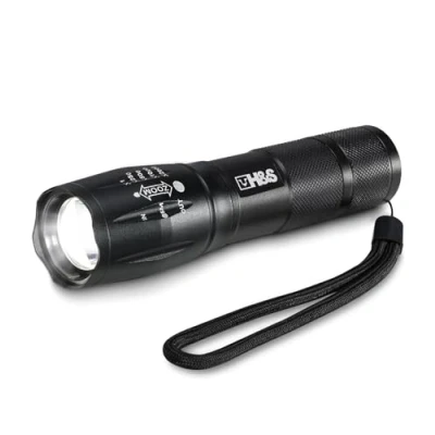 Bild av H&amp;S, superljus Cree T6 LED ficklampa, zoombar, vattentät