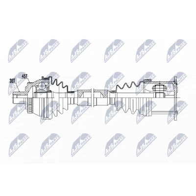 Bild av NTY NPW AU 006 Arbre de transmission AUDI: A4 B6 Berline, B7 Avant, SEAT: Exeo ST, Berline